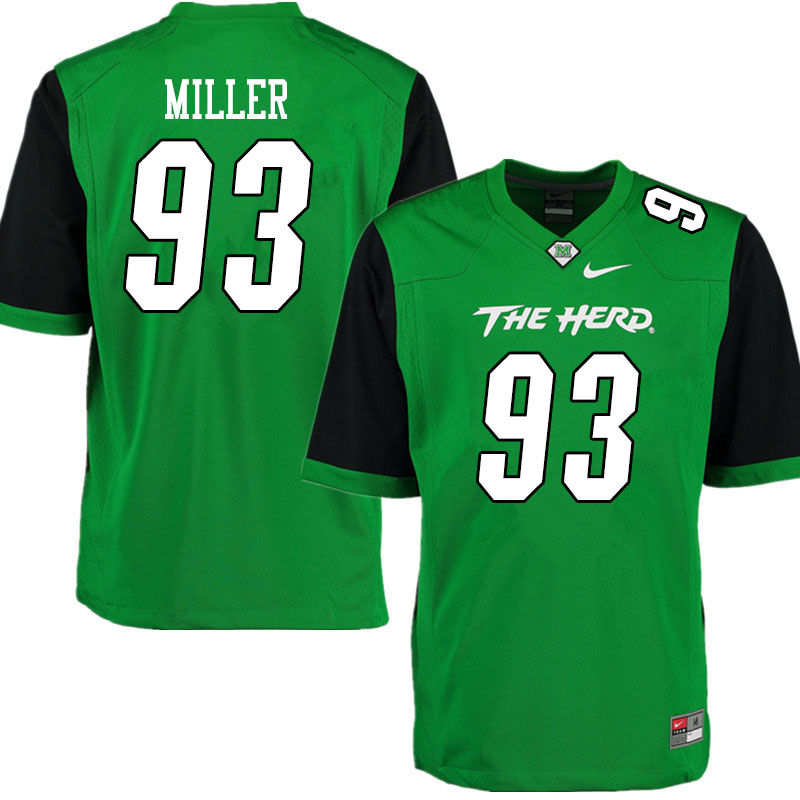 Men #93 CJ Miller Marshall Thundering Herd College Football Jerseys Sale-Gren - Click Image to Close